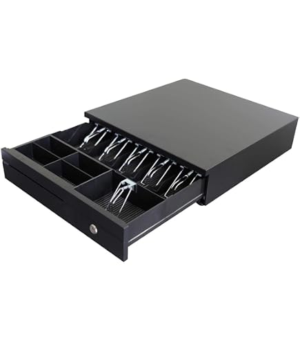 RONTENO Cash Box Metal Cash Register Drawer 3 Coin Money Storage